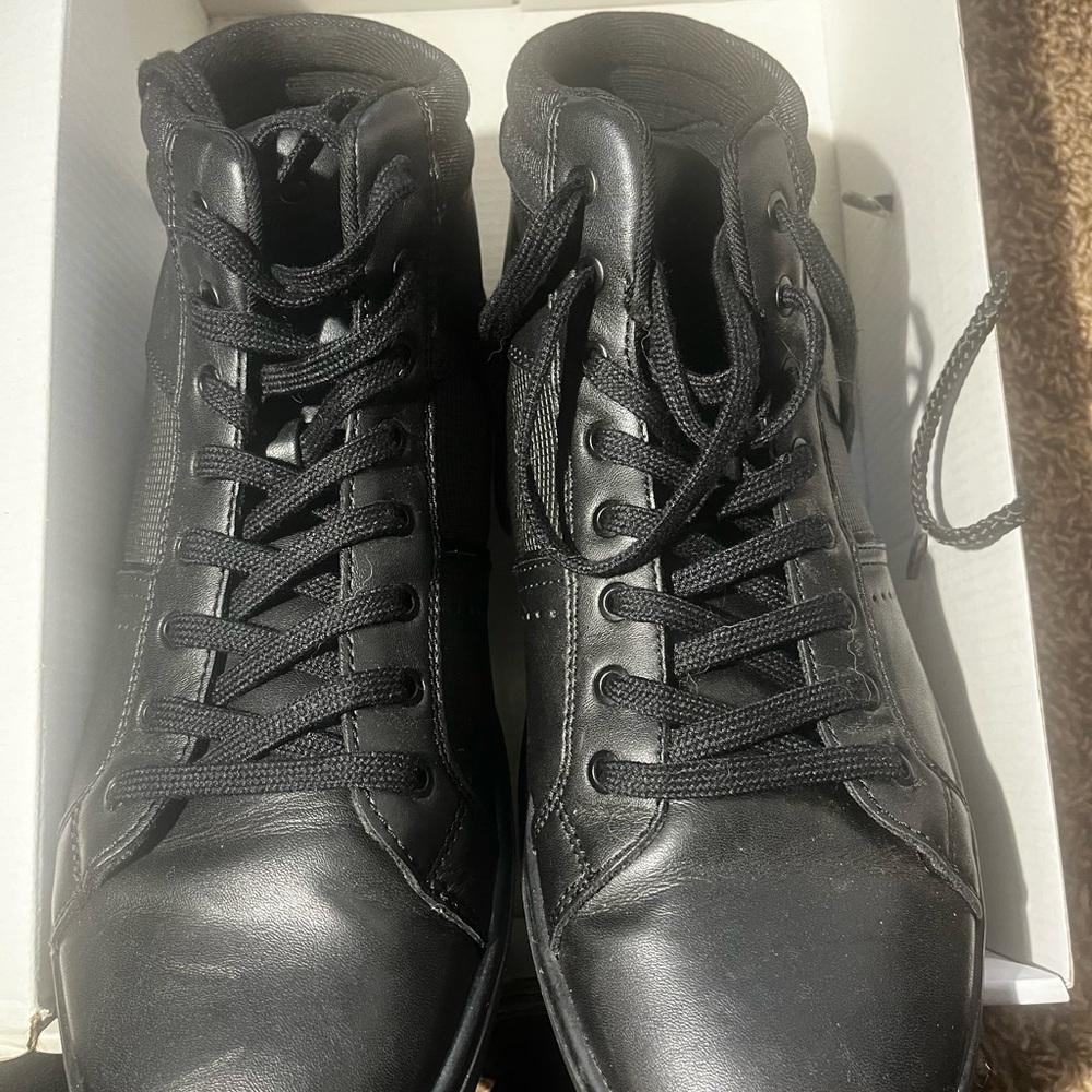 Aldo Black High-Top Sneakers with Leather Finish
